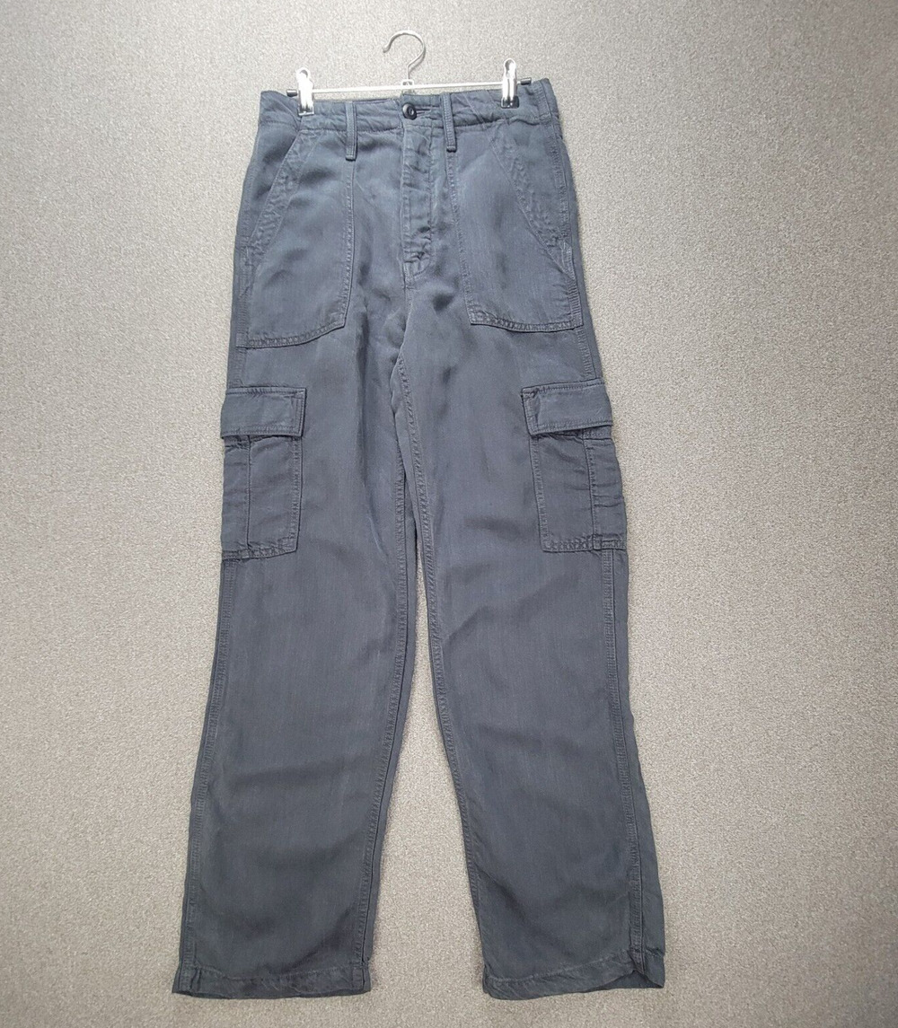 Mother Size 25 Faded Black Grey The Private Cargo Seak Linen Blend Pants